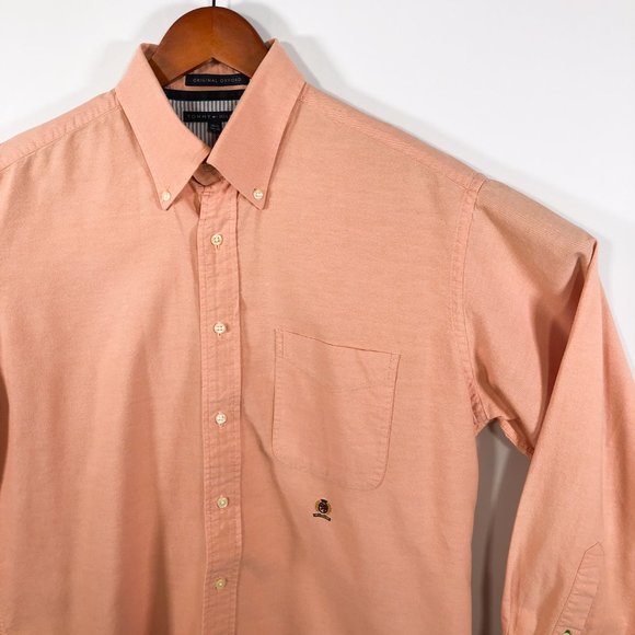 Tommy Hilfiger Peach Oxford Shirt 16.5 34/35 L - Picture 3 of 8
